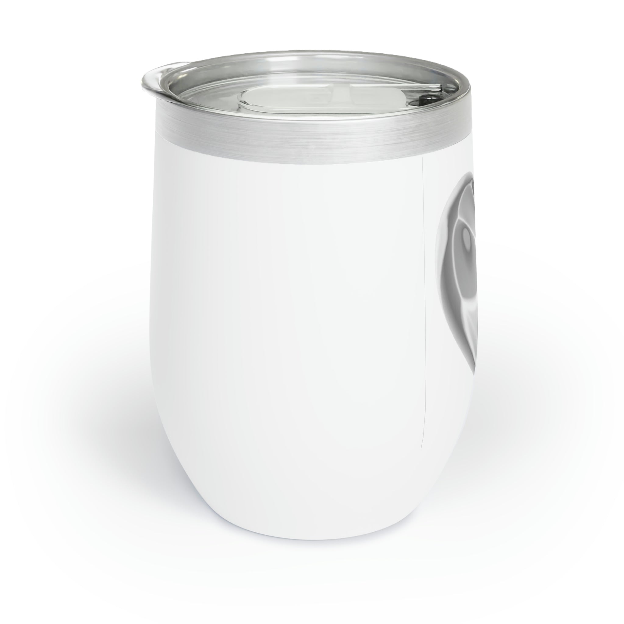 Silver Heart Chill Wine Tumbler with double-insulated walls, showcasing a sleek stainless steel design perfect for wine lovers.