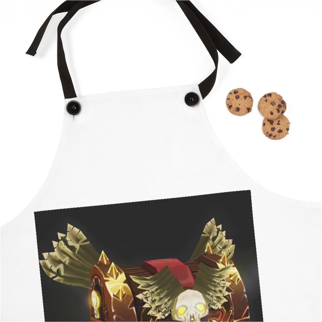 Skeleton Chest Apron featuring a stylish design with black detachable twill straps, perfect for cooking.