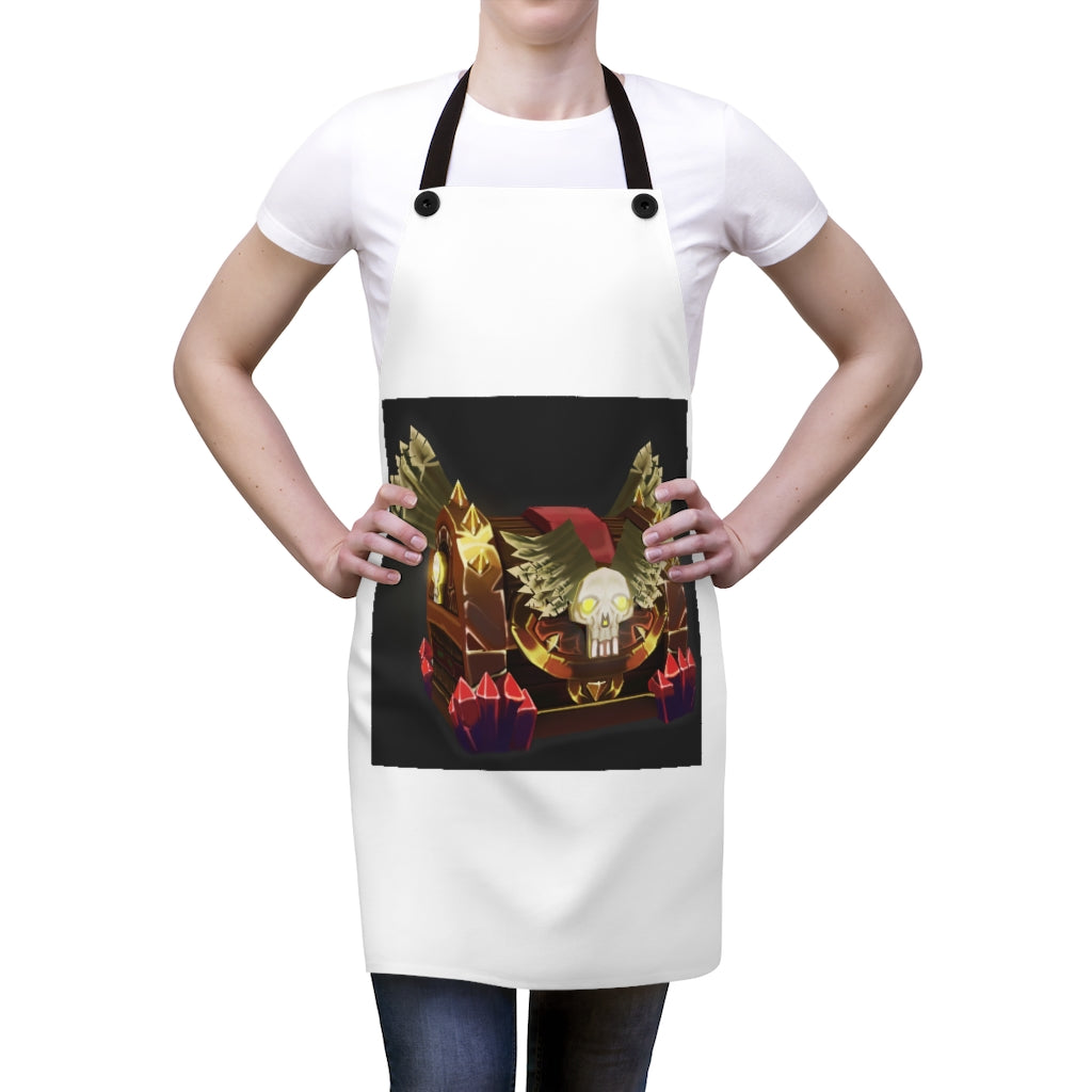 Skeleton Chest Apron featuring a stylish design with black detachable twill straps, perfect for cooking.