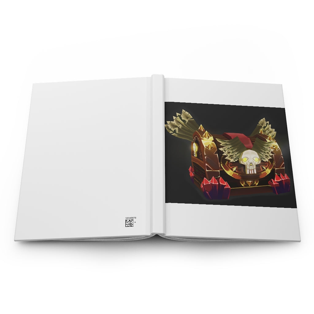 Skeleton Chest Hardcover Journal with a matte finish, featuring customizable front and back covers, ideal for personal journaling.