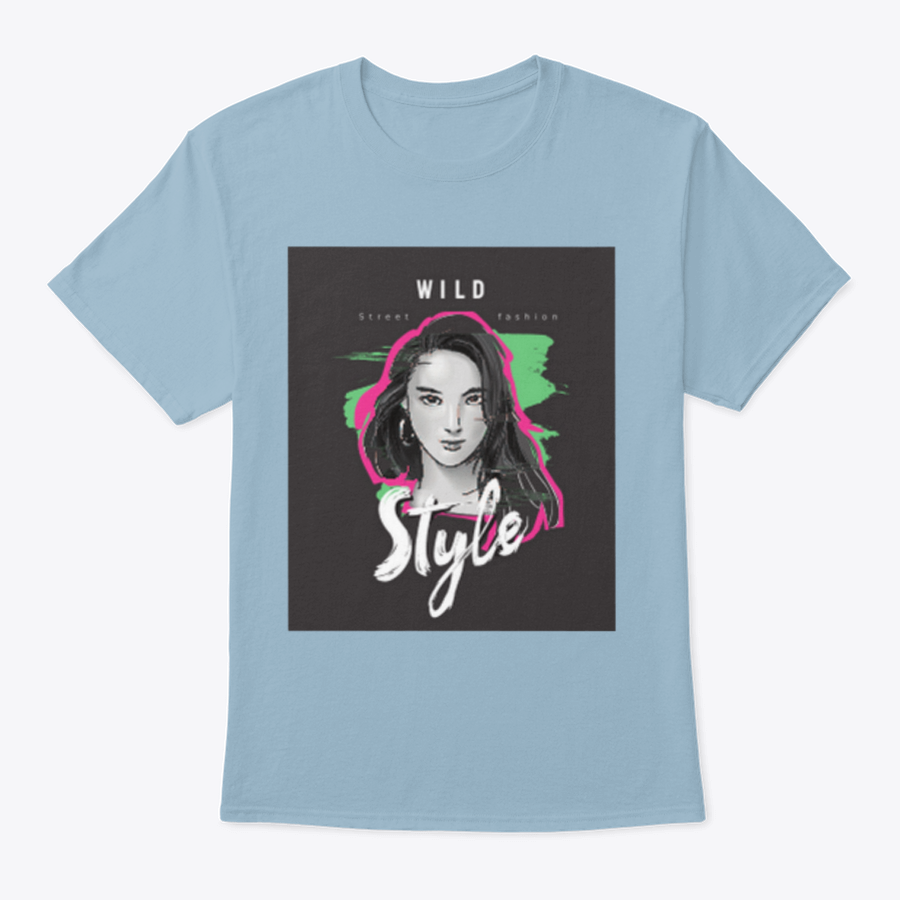 A stylish t-shirt featuring a woman's face design with a catchy slogan, made from 100% cotton for comfort.