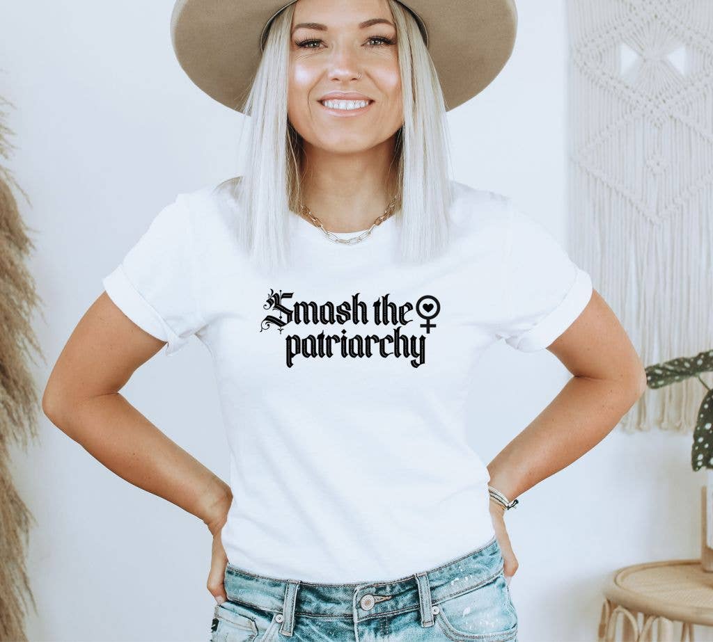 Smash The Patriarchy T-shirt made from premium ring spun cotton with a striking design and soft textile flex print.