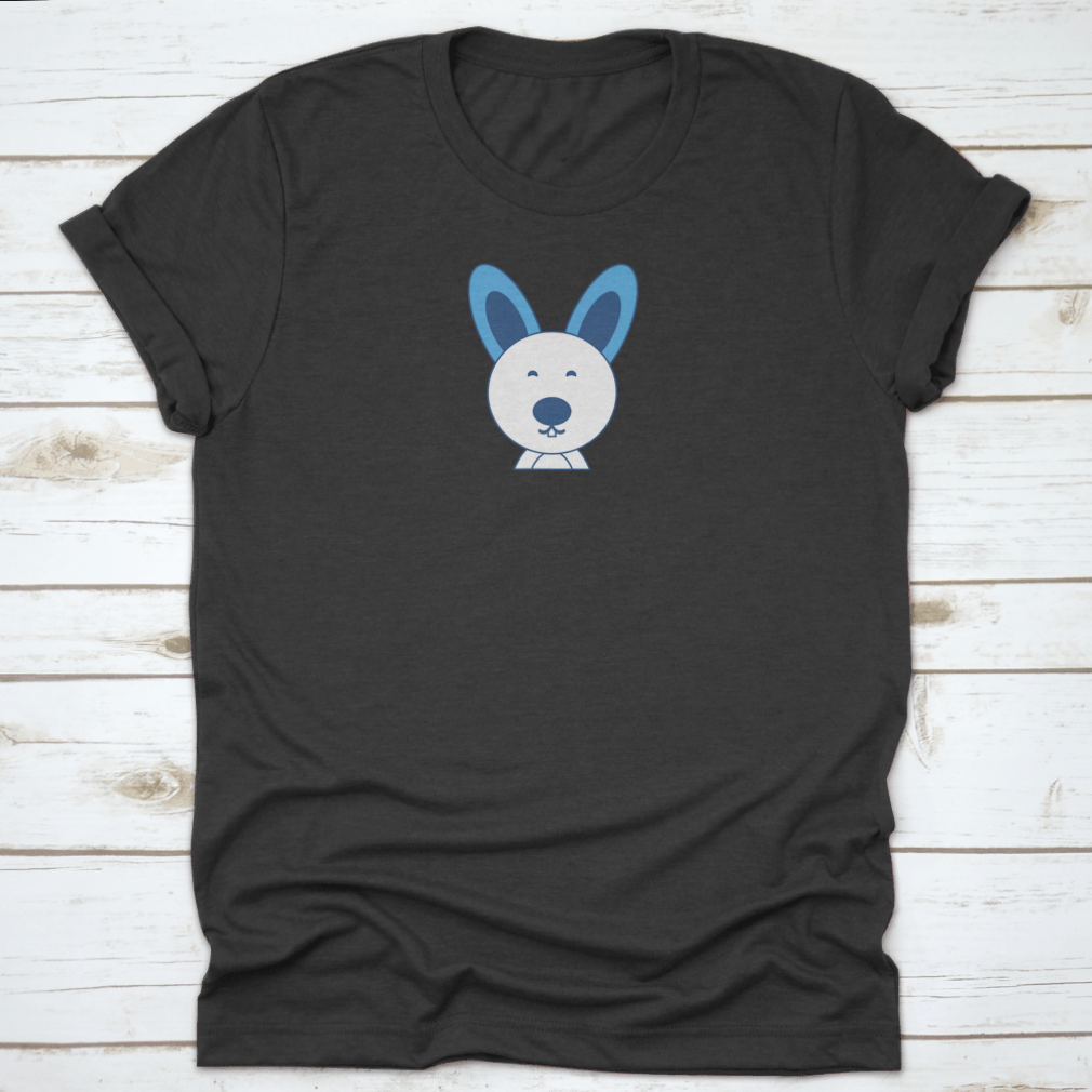 A smiling cute buck tooth Easter bunny design on a comfortable t-shirt, perfect for Easter celebrations.