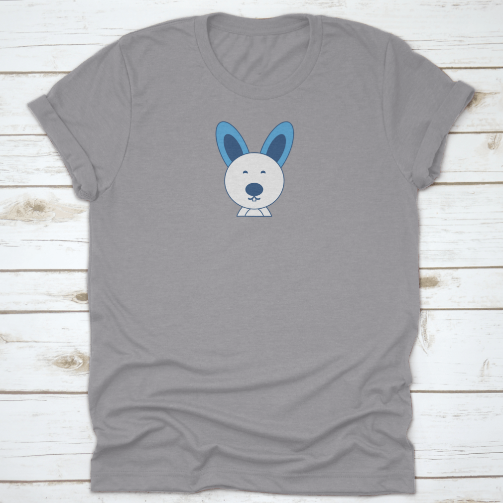 A smiling cute buck tooth Easter bunny design on a comfortable t-shirt, perfect for Easter celebrations.