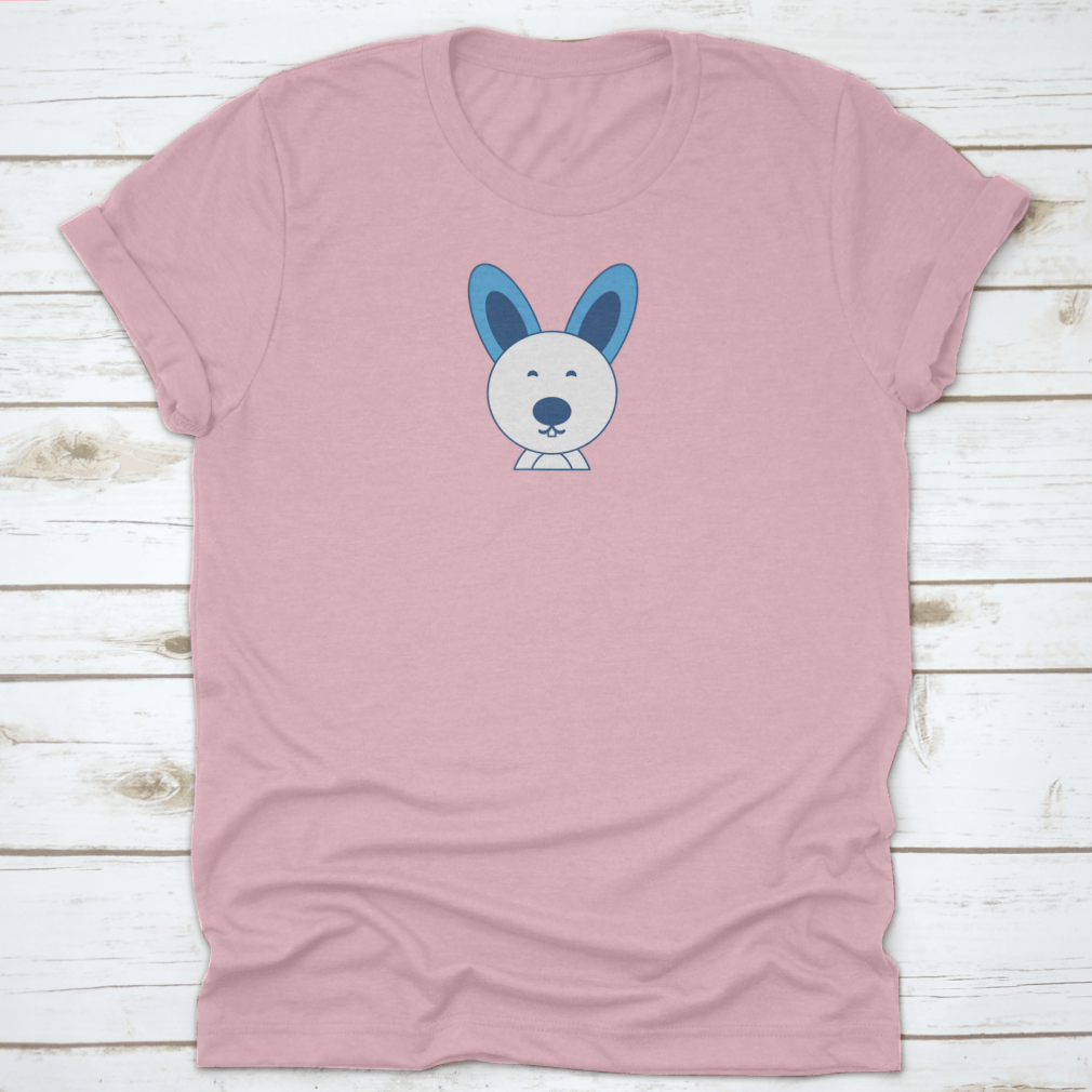 A smiling cute buck tooth Easter bunny design on a comfortable t-shirt, perfect for Easter celebrations.