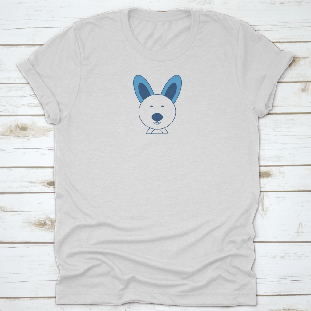 A smiling cute buck tooth Easter bunny design on a comfortable t-shirt, perfect for Easter celebrations.