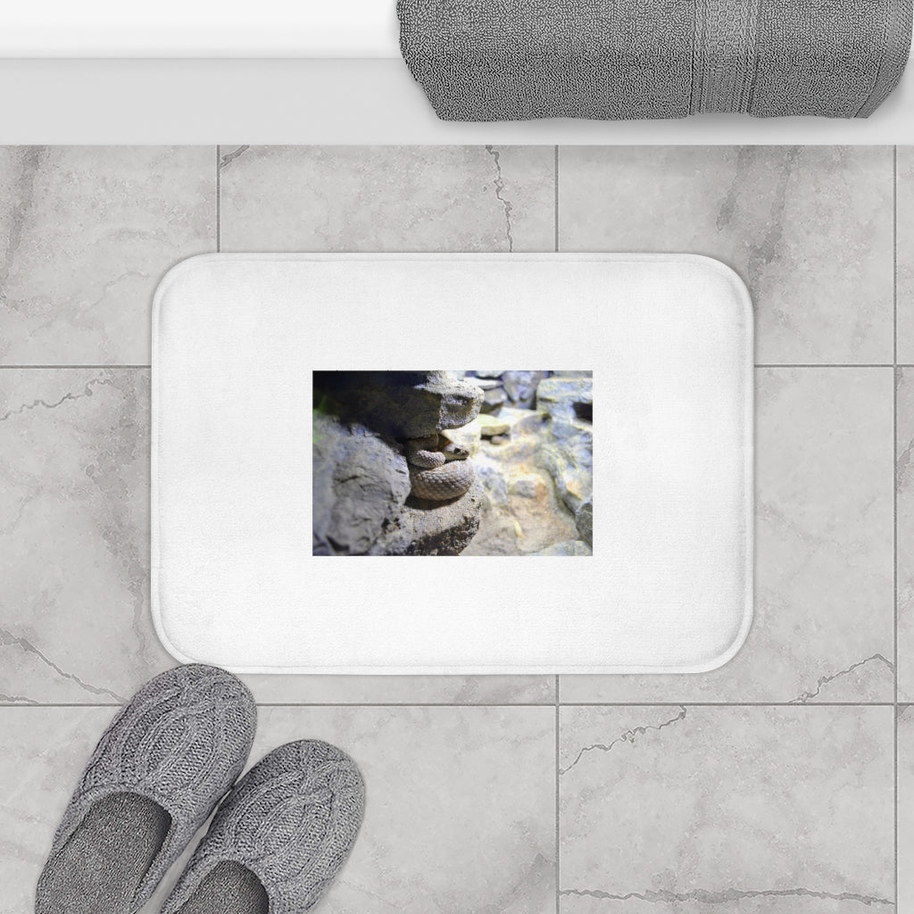 Stylish Snake Bath Mat with anti-slip backing in a modern bathroom setting.