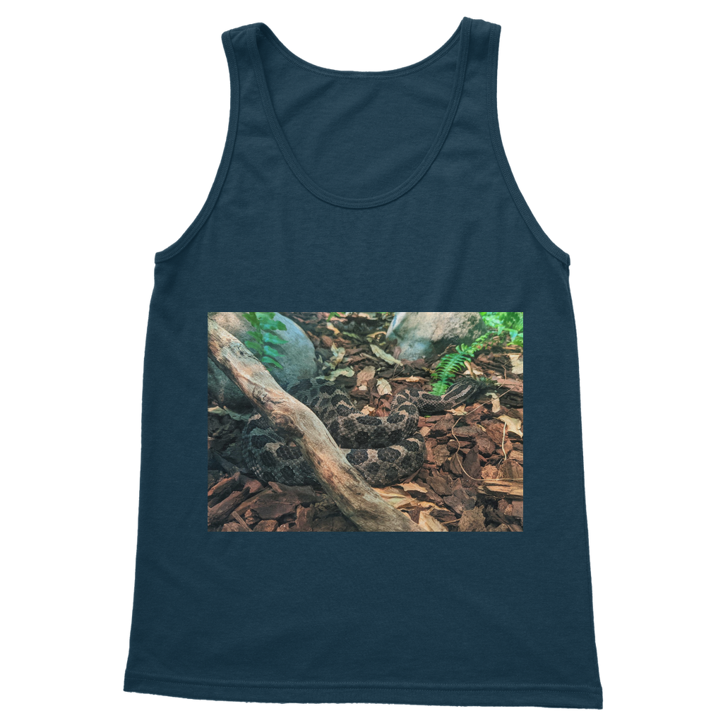 A stylish Snake Classic Adult Vest Top in various colors, showcasing its unisex design and comfortable fit.