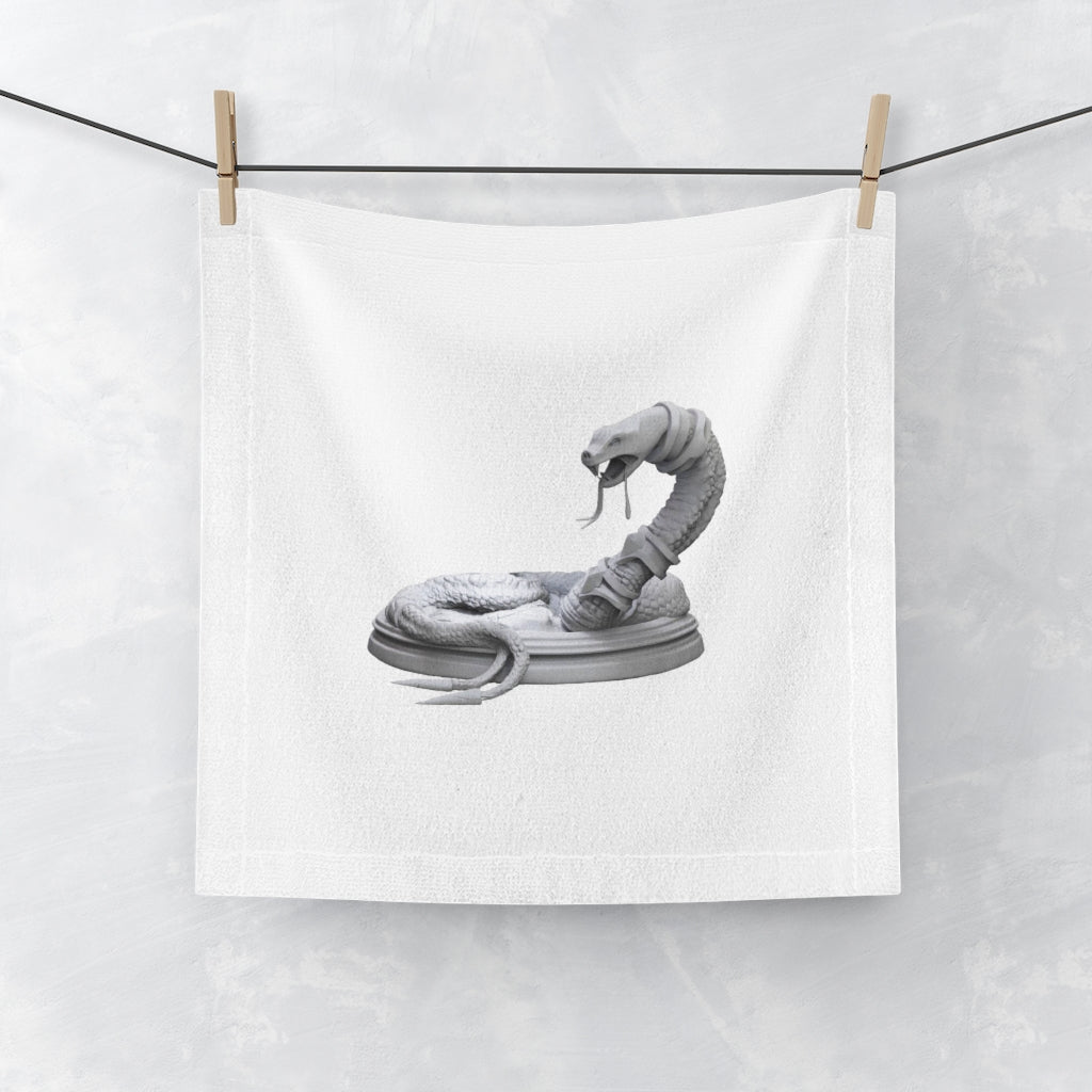 Customizable Snake Face Towel featuring a soft polyester front and absorbent cotton back, ideal for personal use or gifting.