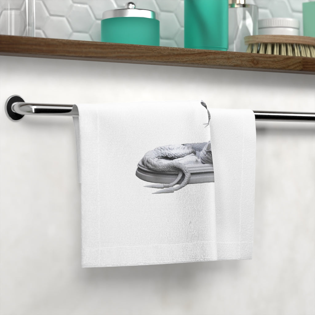 Customizable Snake Face Towel featuring a soft polyester front and absorbent cotton back, ideal for personal use or gifting.