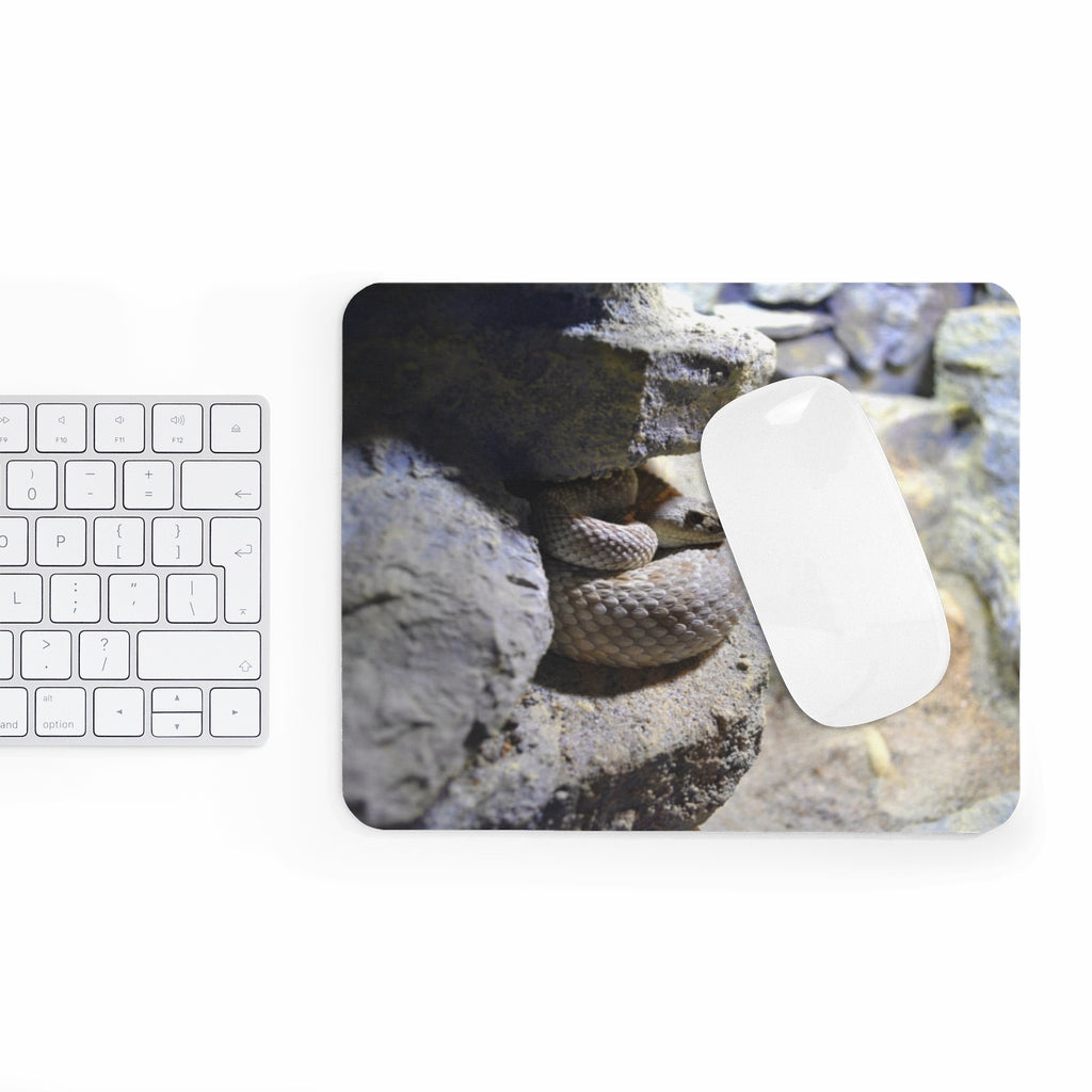 A stylish Snake Mouse Pad featuring a vibrant design, made of durable neoprene with a non-slip backing.