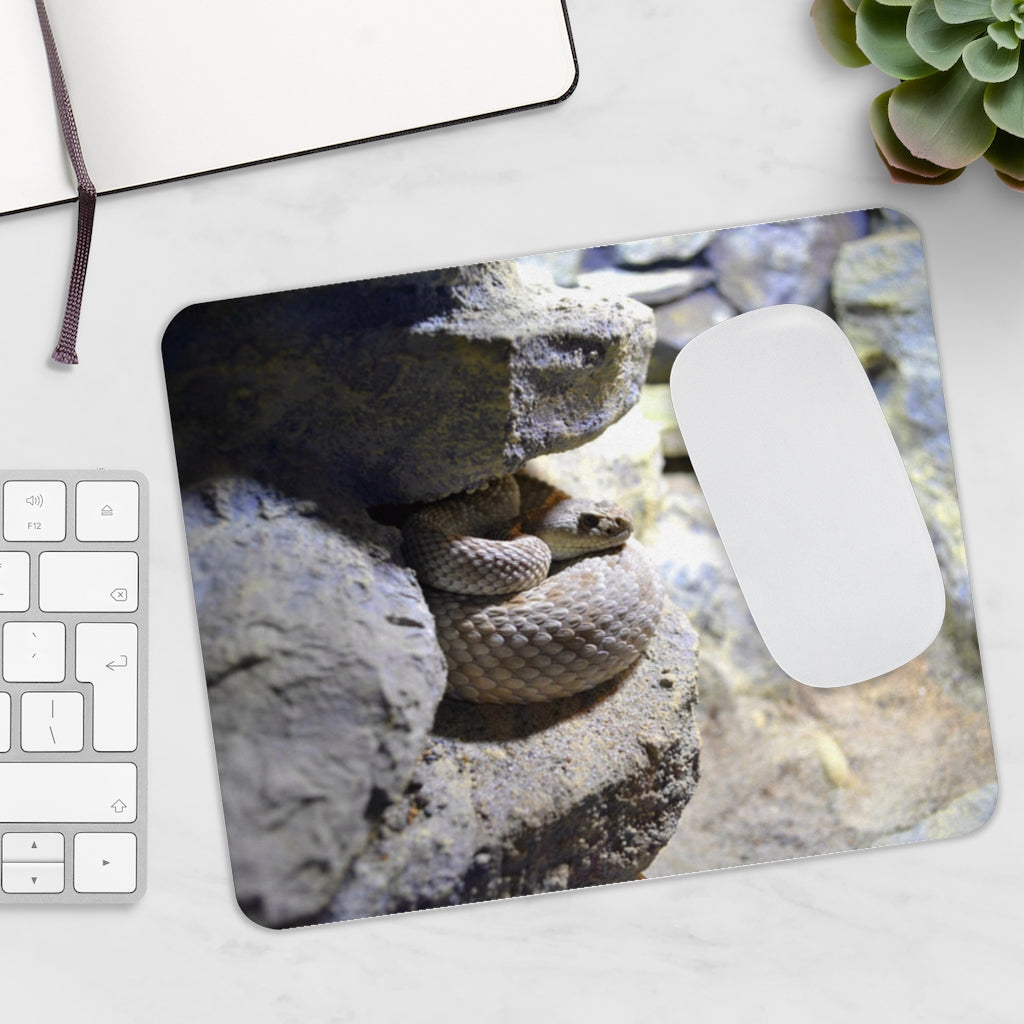 A stylish Snake Mouse Pad featuring a vibrant design, made of durable neoprene with a non-slip backing.