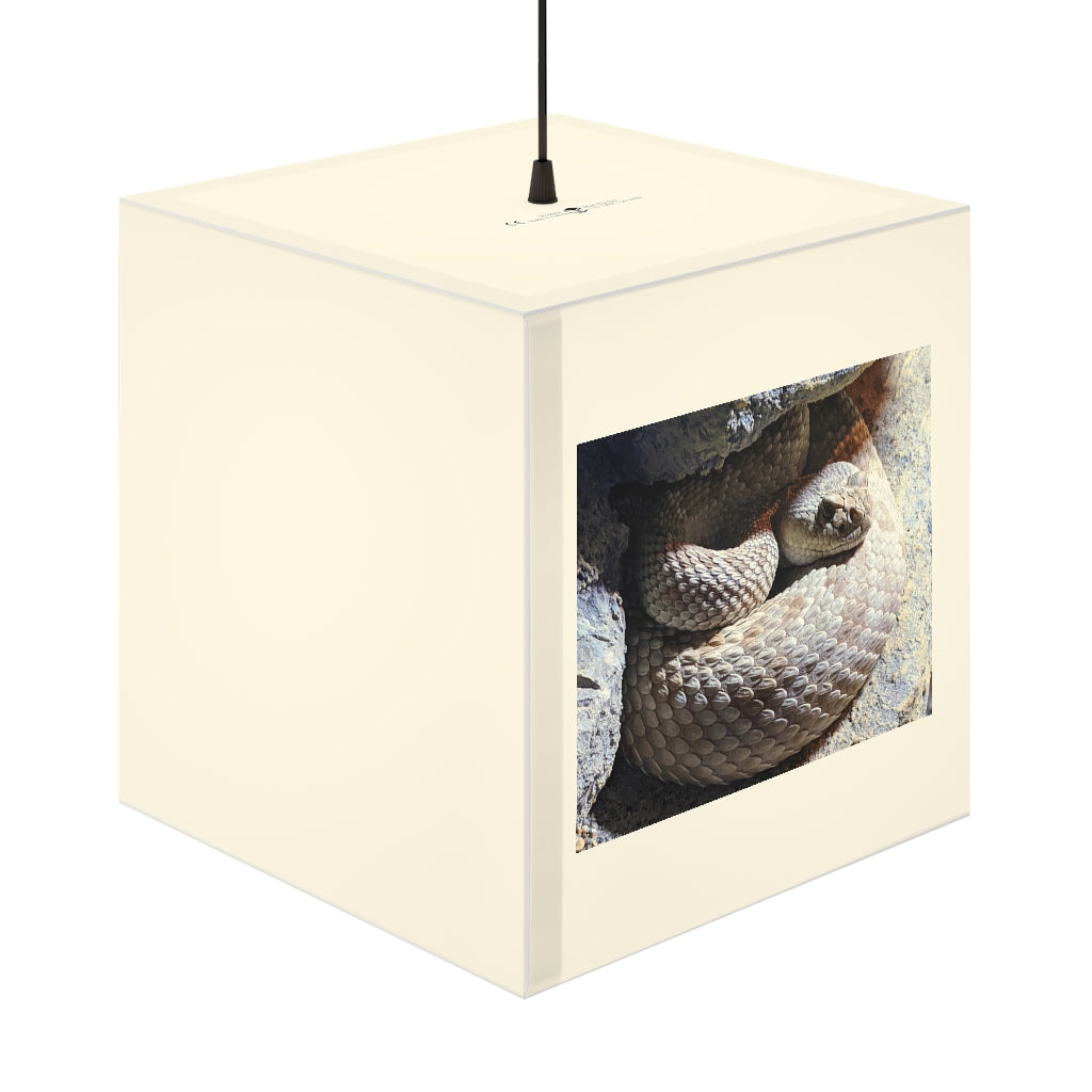 A stylish Snake Personalized Lamp in a cube shape, showcasing its unique design and soft glow, perfect for indoor decoration.