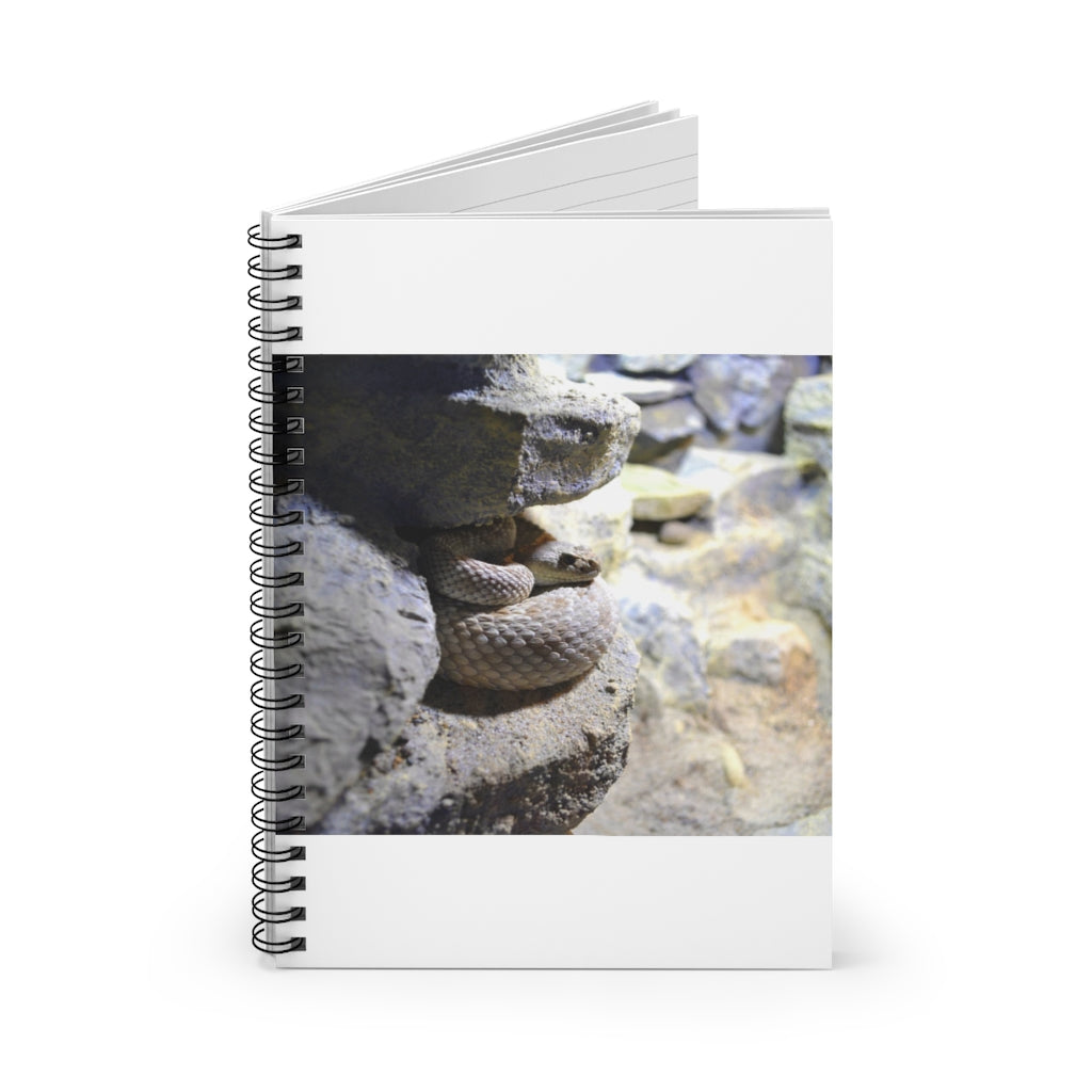 Snake Spiral Notebook with ruled line pages and a colorful printed cover, ideal for notes and lists.