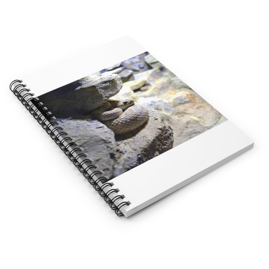 Snake Spiral Notebook with ruled line pages and a colorful printed cover, ideal for notes and lists.