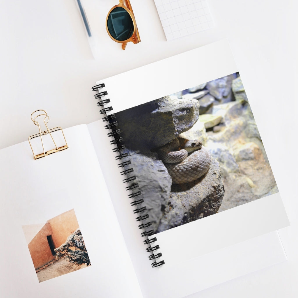 Snake Spiral Notebook with ruled line pages and a colorful printed cover, ideal for notes and lists.