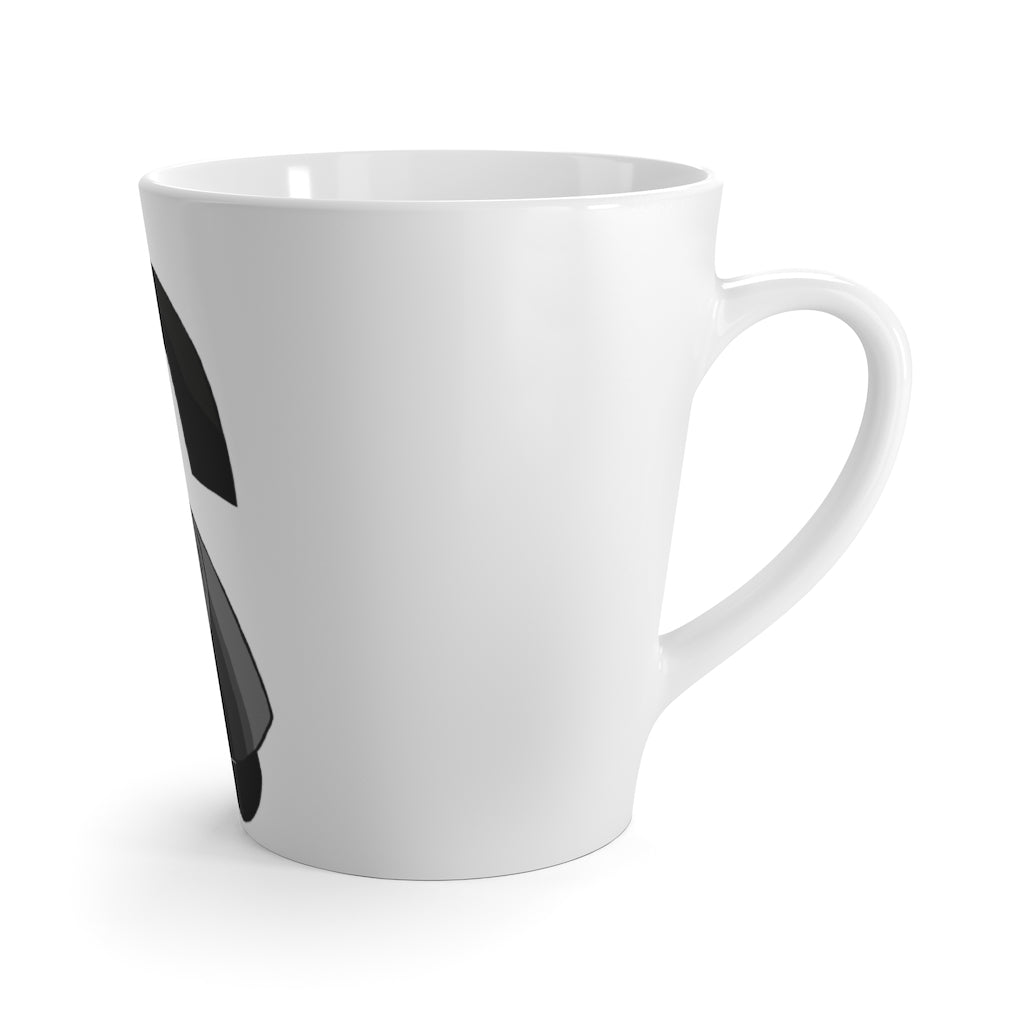 A stylish Snaughtnaut Latte Mug made of durable white ceramic, featuring rounded corners and a comfortable C-handle.