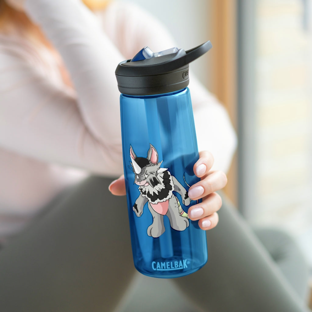 Personalized CamelBak Eddy® water bottle in 20oz and 25oz sizes, showcasing robust Tritan™ material and spill-proof biting valve.