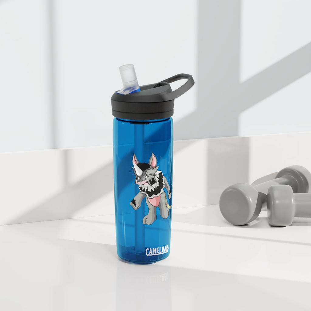 Personalized CamelBak Eddy® water bottle in 20oz and 25oz sizes, showcasing robust Tritan™ material and spill-proof biting valve.