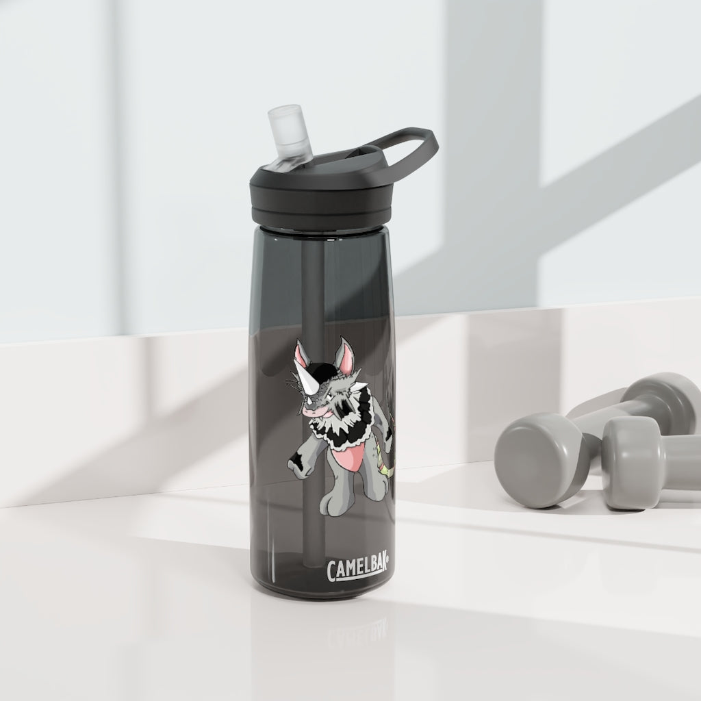 Personalized CamelBak Eddy® water bottle in 20oz and 25oz sizes, showcasing robust Tritan™ material and spill-proof biting valve.