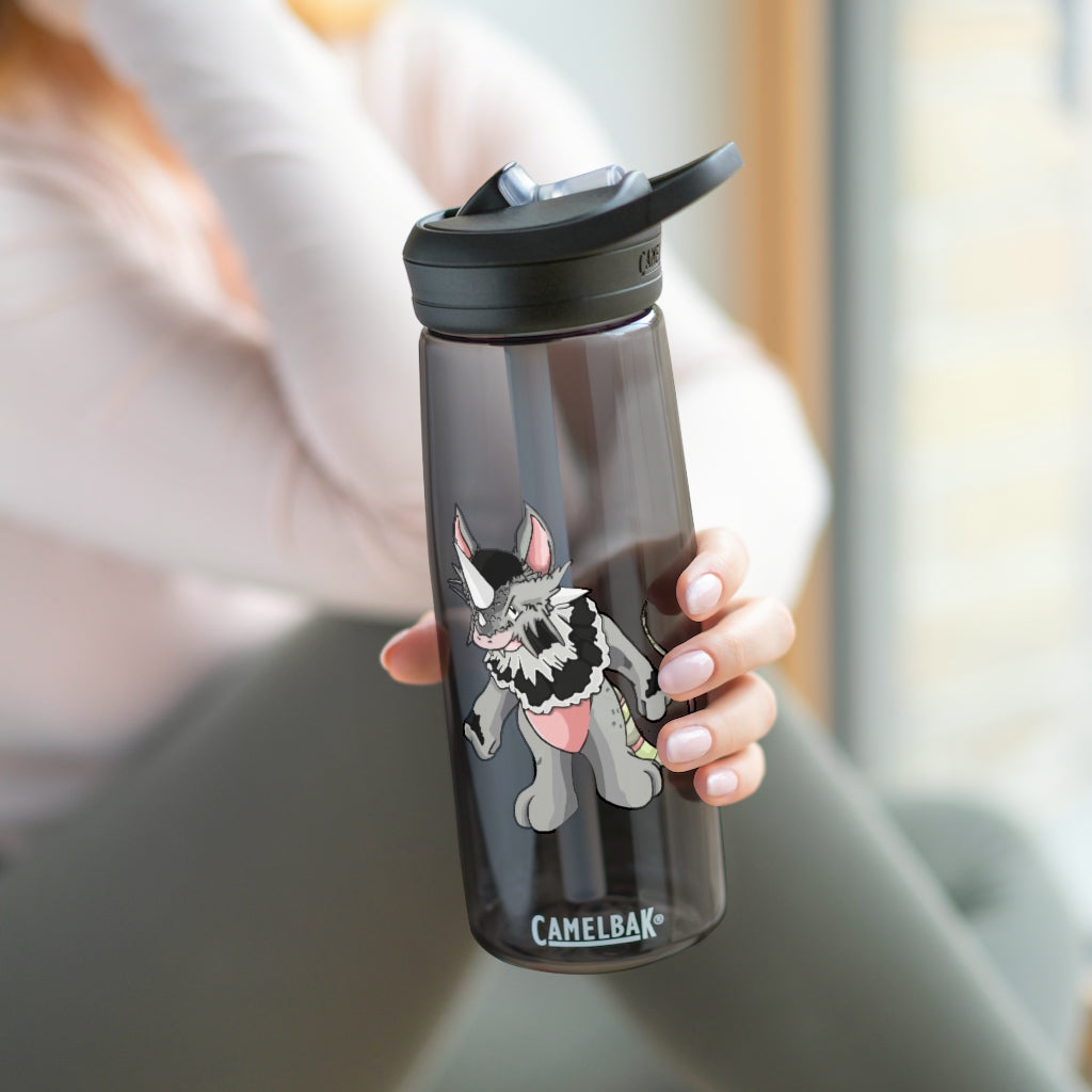 Personalized CamelBak Eddy® water bottle in 20oz and 25oz sizes, showcasing robust Tritan™ material and spill-proof biting valve.