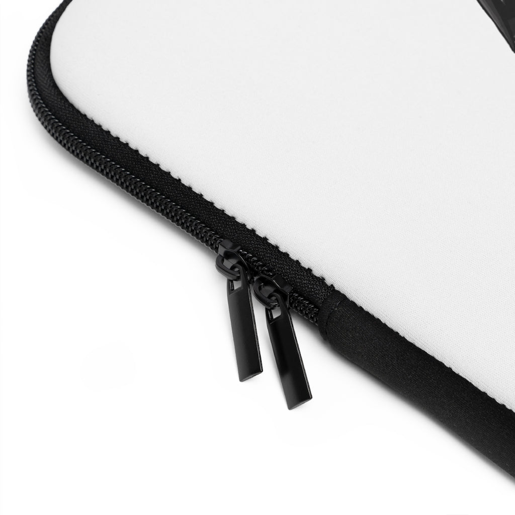 Snibble Laptop Sleeve featuring a customizable front design and a solid black back, made from water-resistant neoprene material.