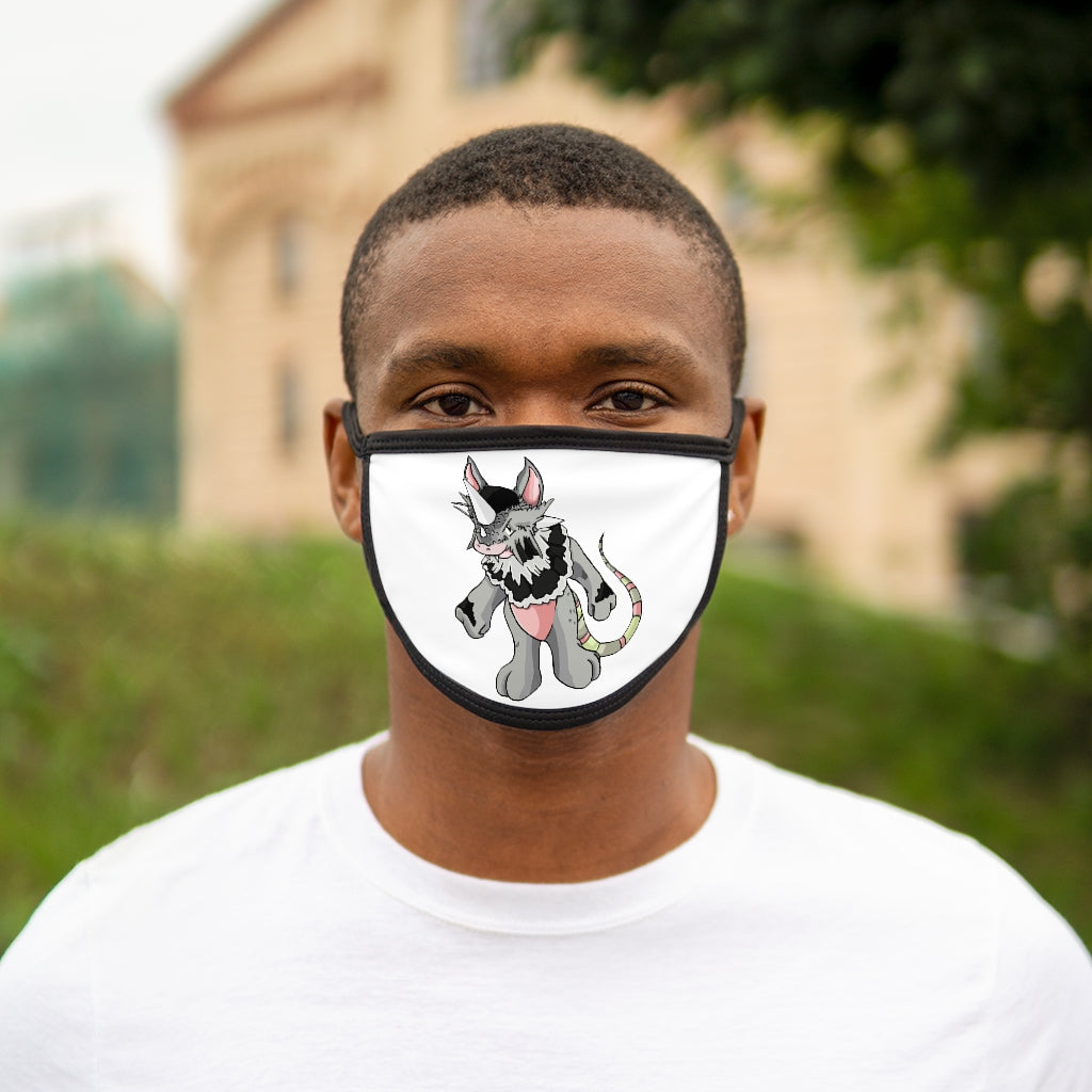 Snibble Mixed-Fabric Face Mask featuring a black outer edge and earloops, made from polyester and cotton for comfort and style.