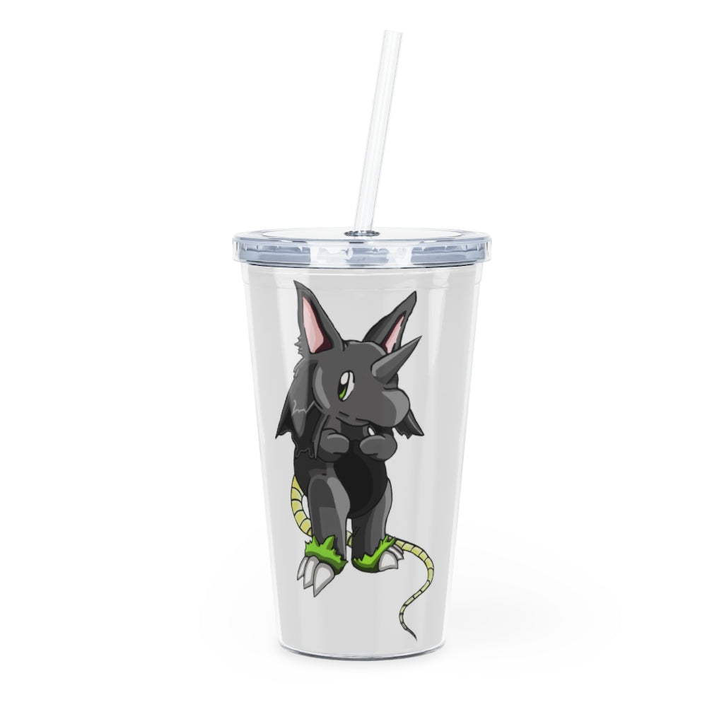 Snouse Plastic Tumbler with Straw, featuring a customizable design, lid, and reusable straw, perfect for any event.