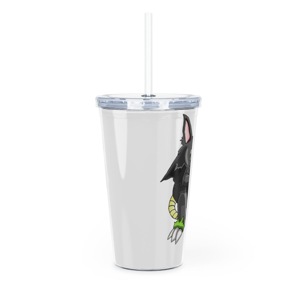 Snouse Plastic Tumbler with Straw, featuring a customizable design, lid, and reusable straw, perfect for any event.