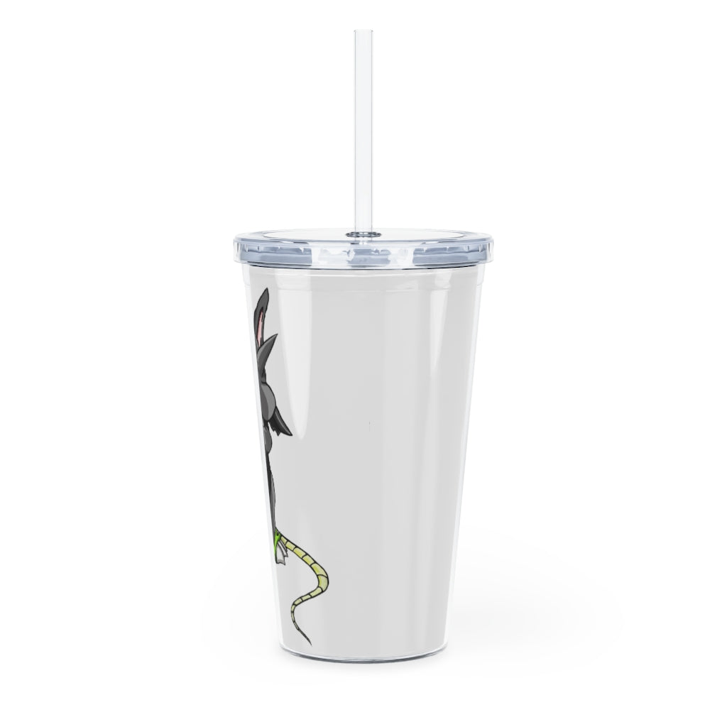 Snouse Plastic Tumbler with Straw, featuring a customizable design, lid, and reusable straw, perfect for any event.