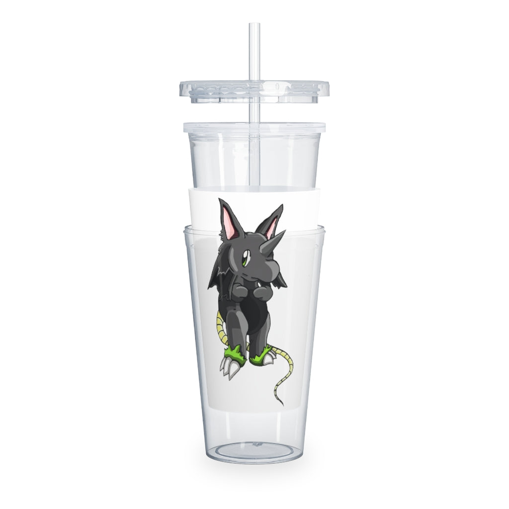 Snouse Plastic Tumbler with Straw, featuring a customizable design, lid, and reusable straw, perfect for any event.