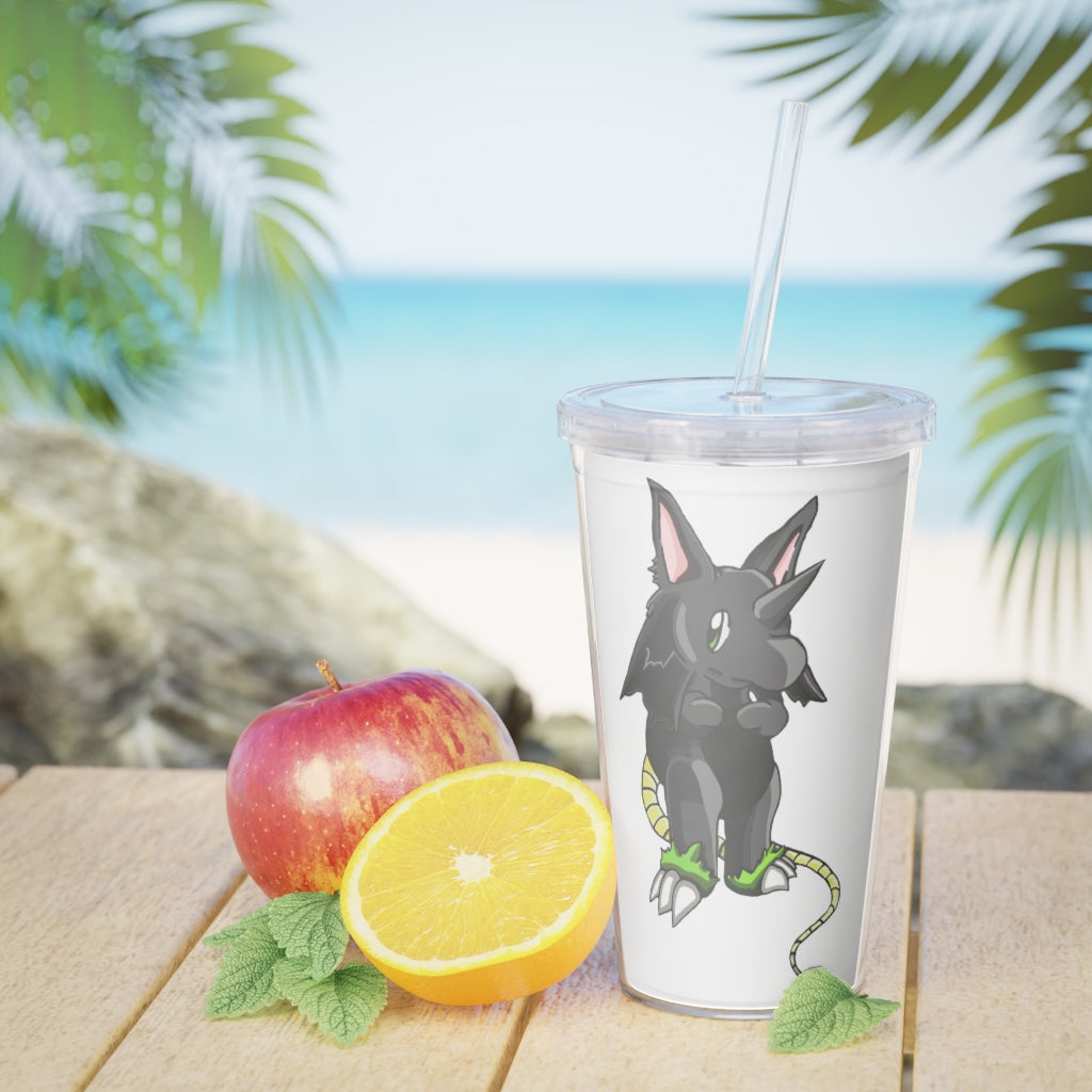 Snouse Plastic Tumbler with Straw, featuring a customizable design, lid, and reusable straw, perfect for any event.