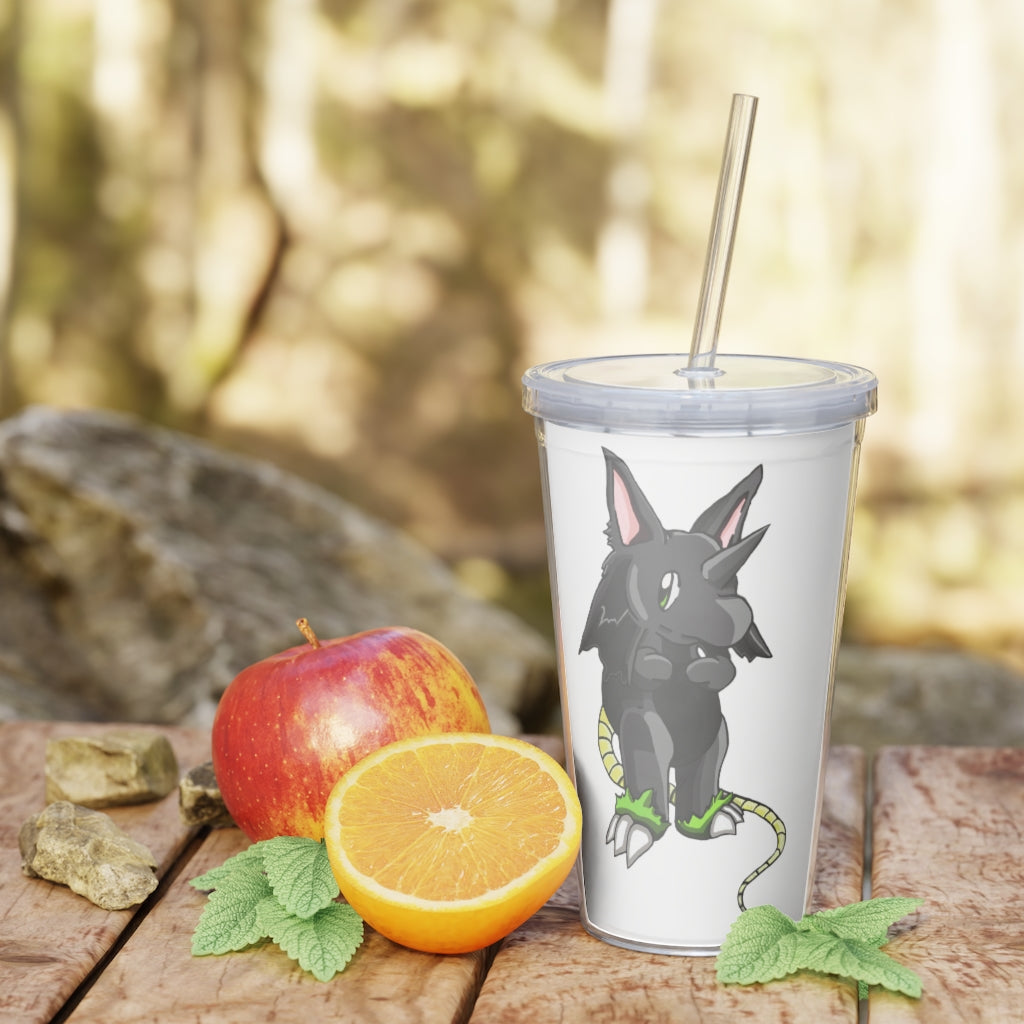 Snouse Plastic Tumbler with Straw, featuring a customizable design, lid, and reusable straw, perfect for any event.