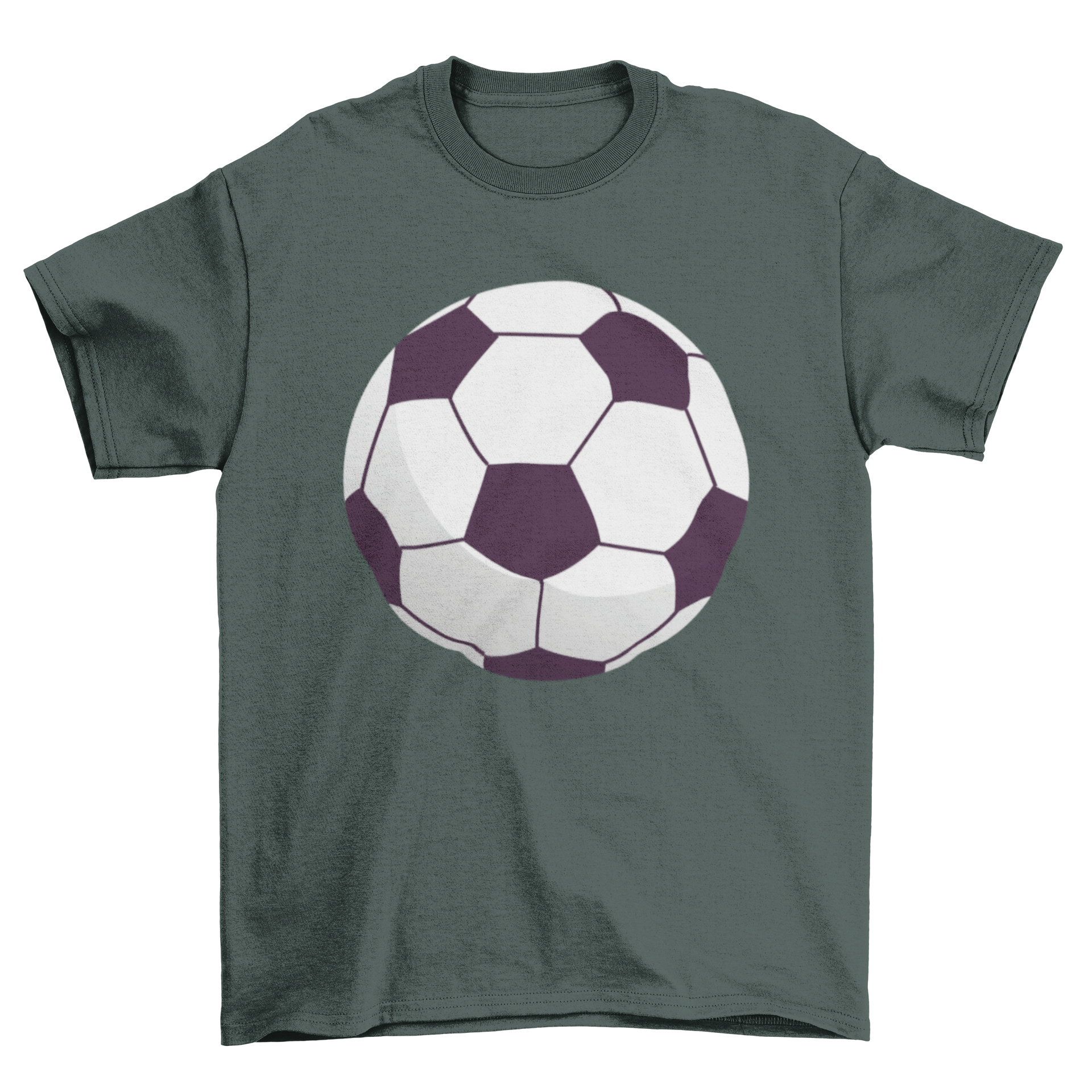 Pregnancy t-shirt with a large soccer ball design representing a baby bump, perfect for soccer-loving moms.