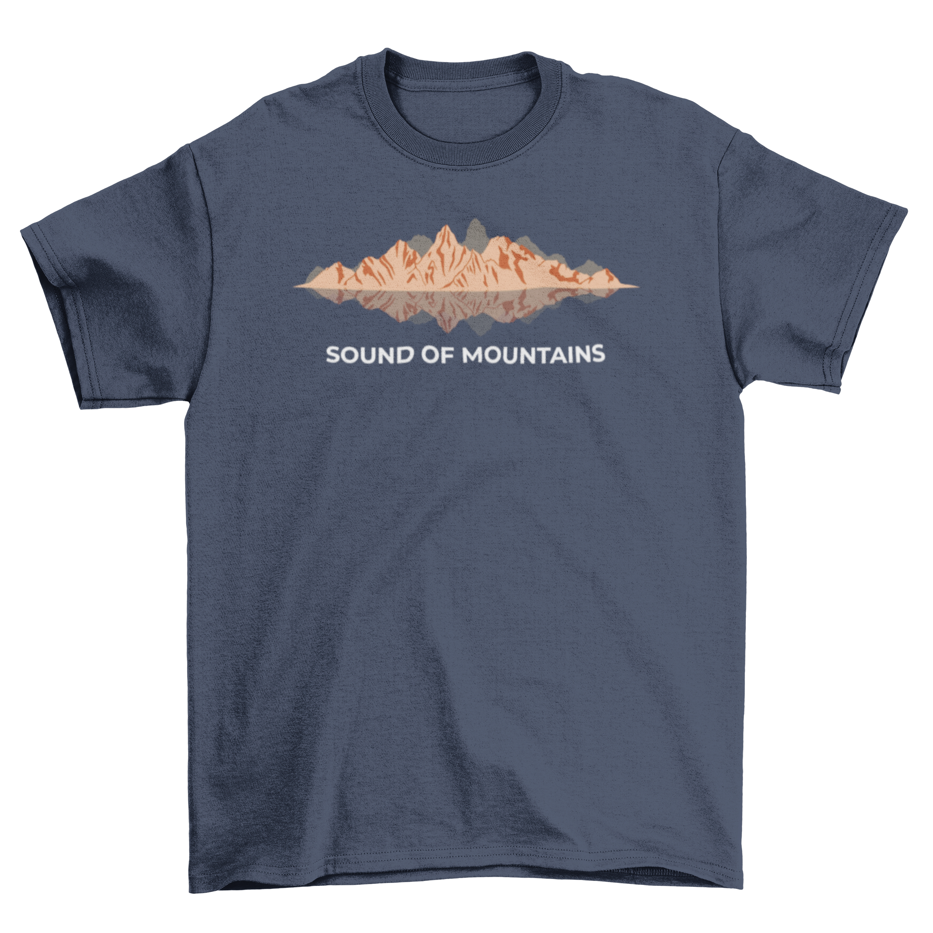 Sound of Mountain T-shirt featuring a mountain ridge illustration and the text SOUND OF MOUNTAINS.