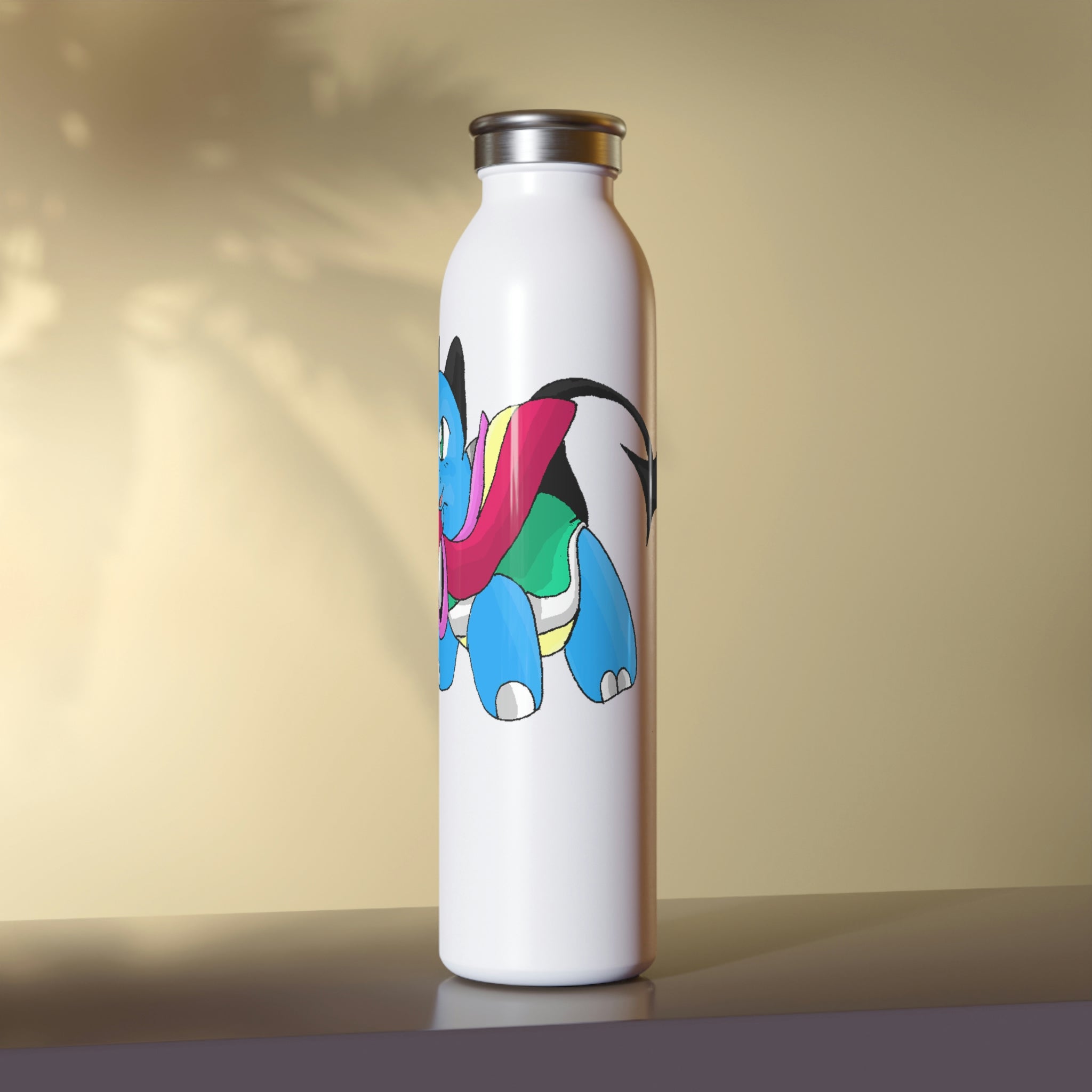 Spa Slim Water Bottle with matte finish and silver cap, showcasing a stylish design and 20oz capacity.