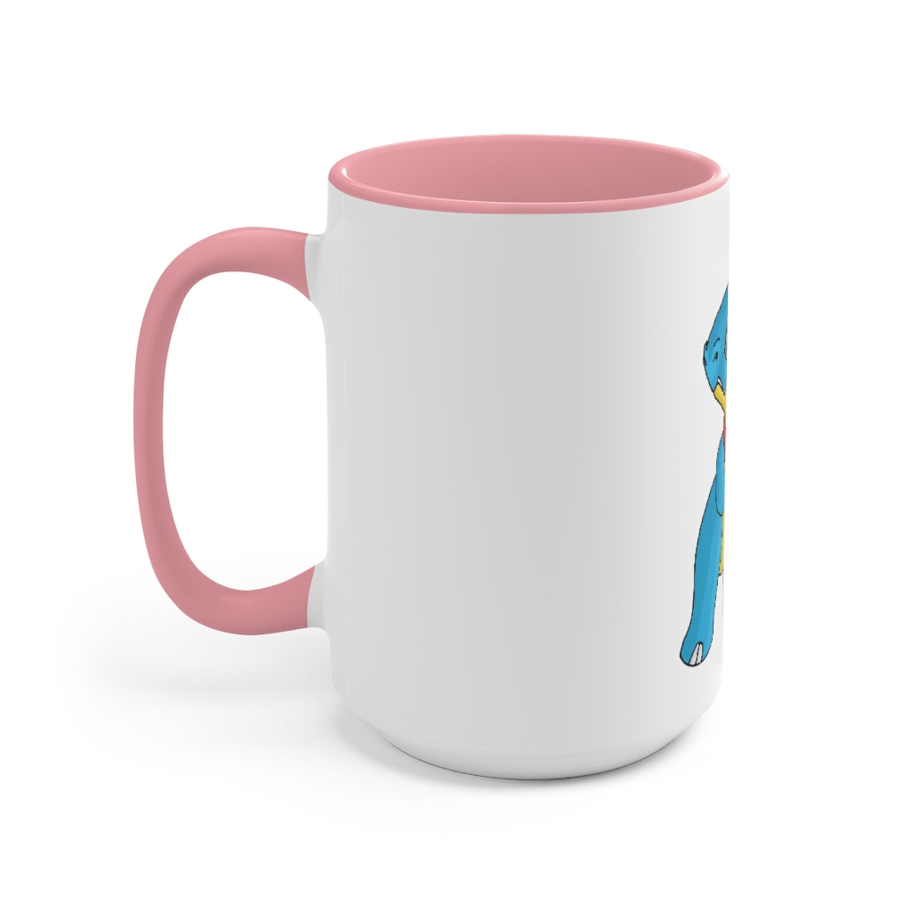 Spakeel Accent Mug showcasing a two-tone design with a white exterior and a colored interior, available in red, pink, and black options.