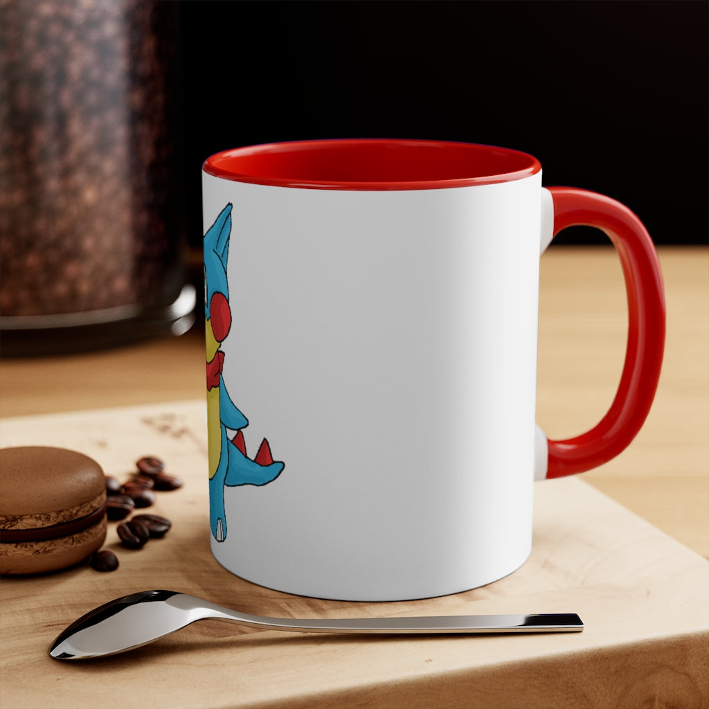 Spakeel Accent Mug showcasing a two-tone design with a white exterior and a colored interior, available in red, pink, and black options.