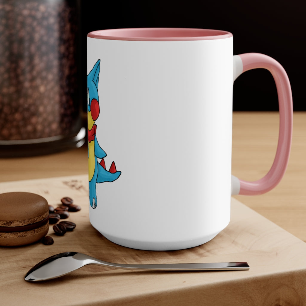 Spakeel Accent Mug showcasing a two-tone design with a white exterior and a colored interior, available in red, pink, and black options.