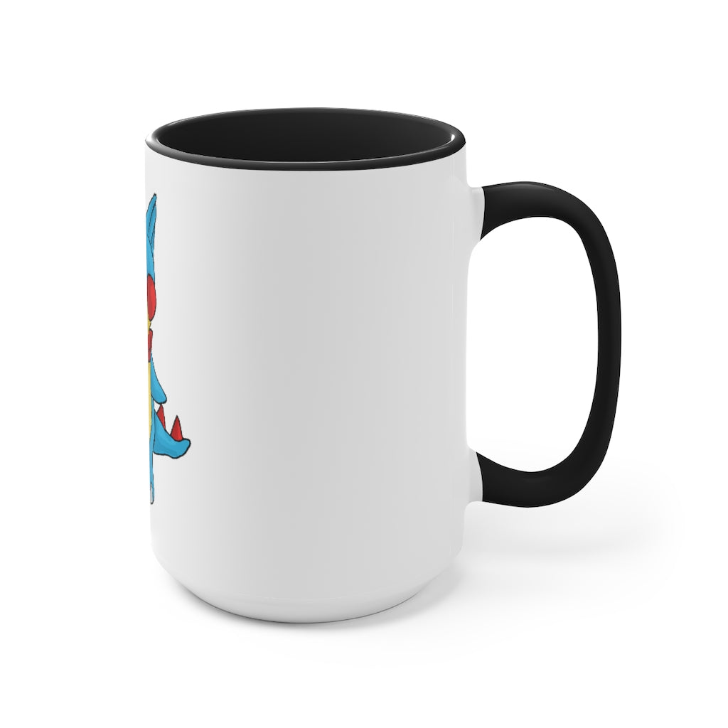 Spakeel Accent Mug showcasing a two-tone design with a white exterior and a colored interior, available in red, pink, and black options.