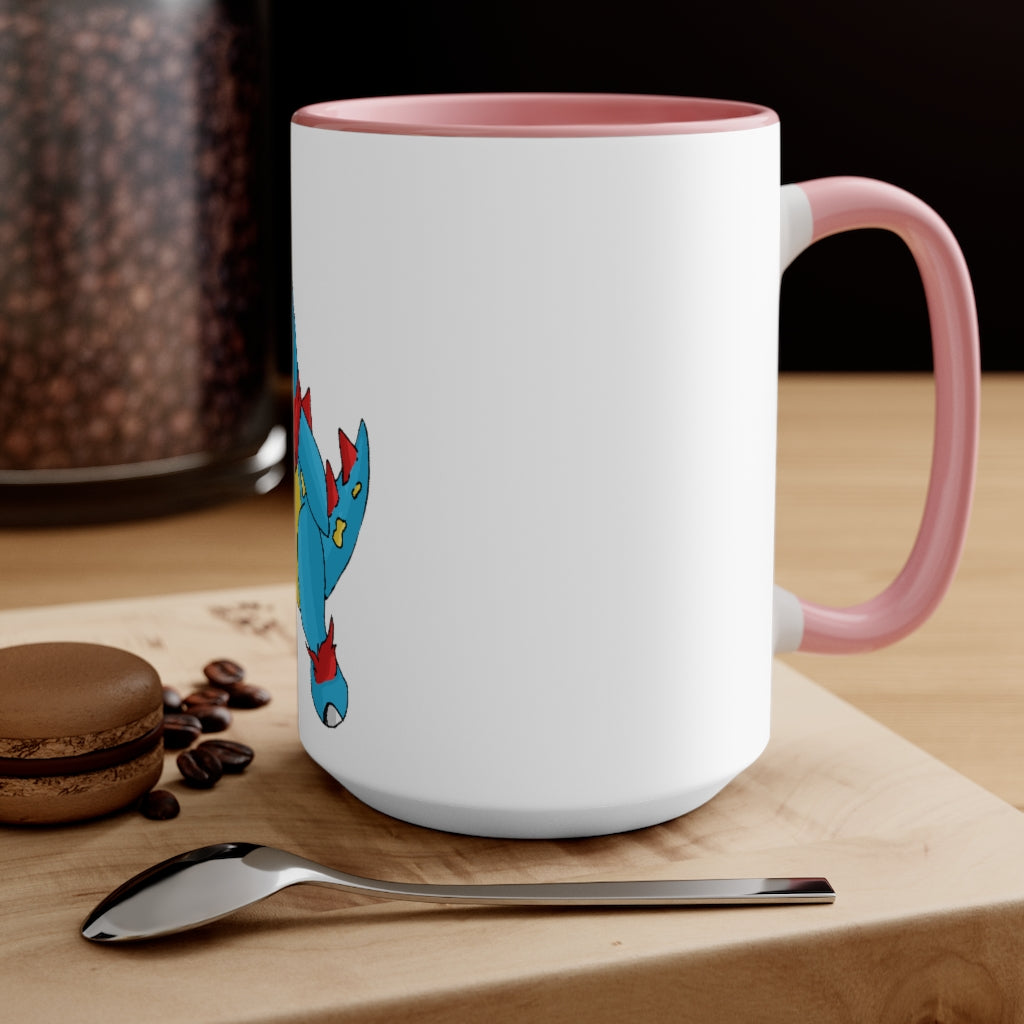 Spakez Accent Mug featuring a two-tone design with a white exterior and a colored interior, available in red, pink, and black options.