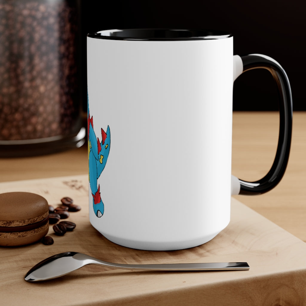 Spakez Accent Mug featuring a two-tone design with a white exterior and a colored interior, available in red, pink, and black options.