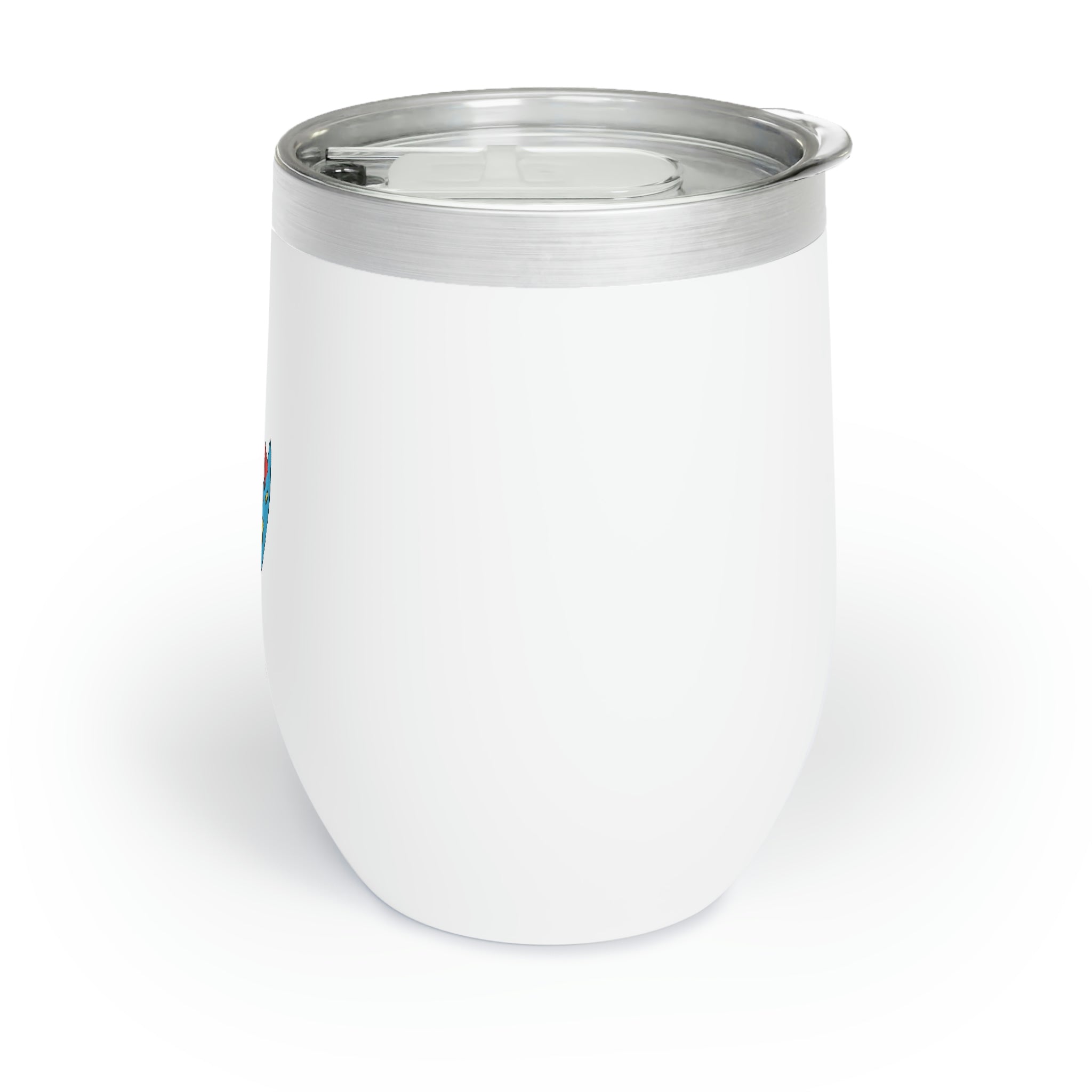 Spakez Chill Wine Tumbler in stainless steel with a customizable design, showcasing its double-insulated walls and stemless shape.