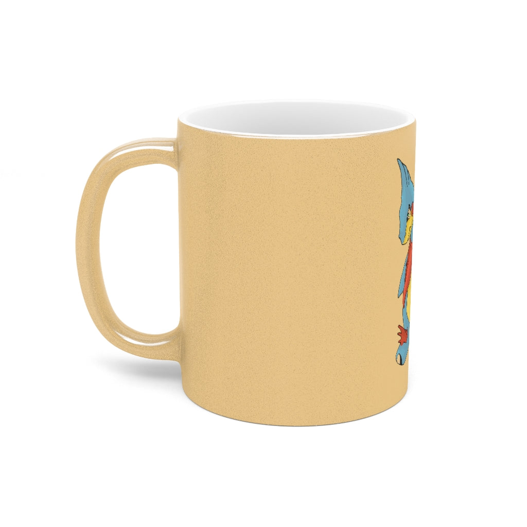 Spakez Metallic Mug in Gold and Silver finishes, showcasing personalized designs and a comfortable C-handle.