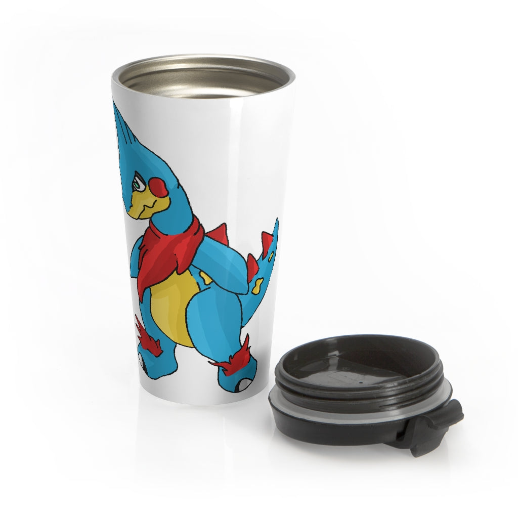 Spakez Stainless Steel Travel Mug with black lid, showcasing its sleek design and high-quality finish.