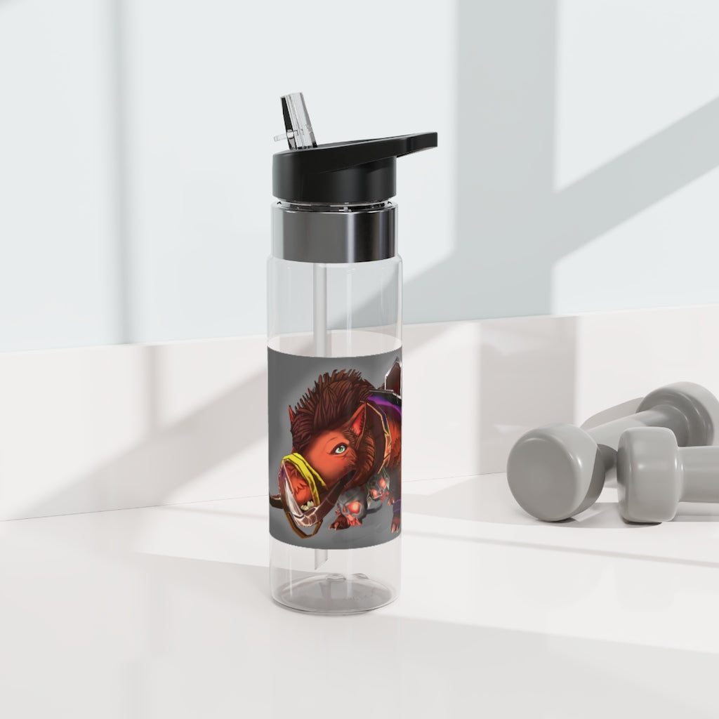 Spam the Death Mount Kensington Tritan™ Sport Bottle in vibrant colors with a carabiner hook, showcasing its sleek design and spill-resistant lid.