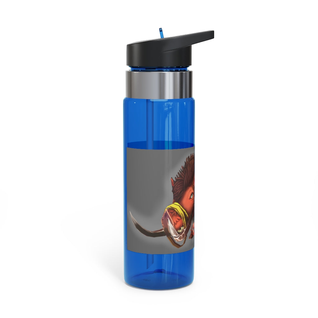 Spam the Death Mount Kensington Tritan™ Sport Bottle in vibrant colors with a carabiner hook, showcasing its sleek design and spill-resistant lid.