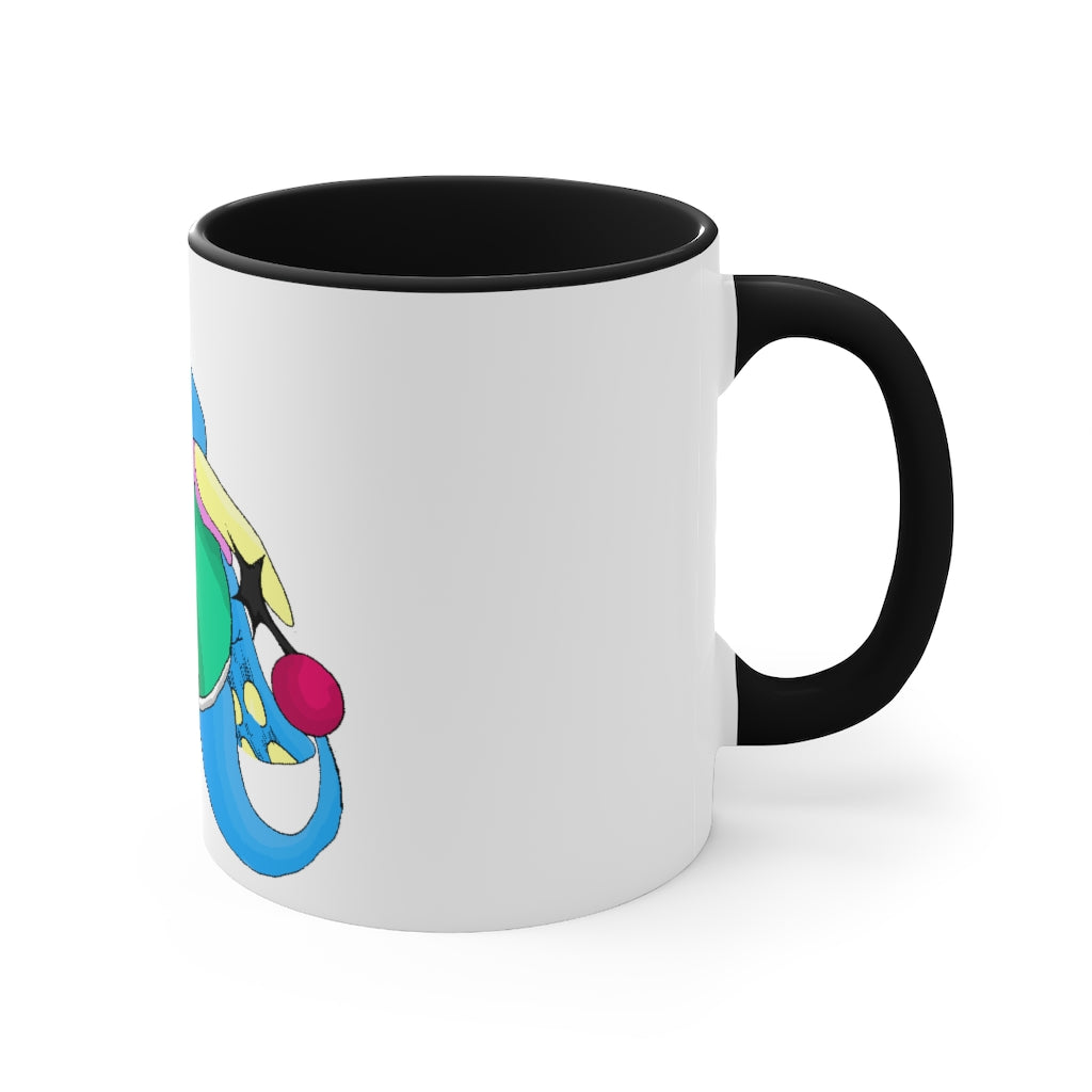 Spanglex Accent Mug featuring a two-tone design with a white exterior and a colored interior, available in red, pink, and black options.