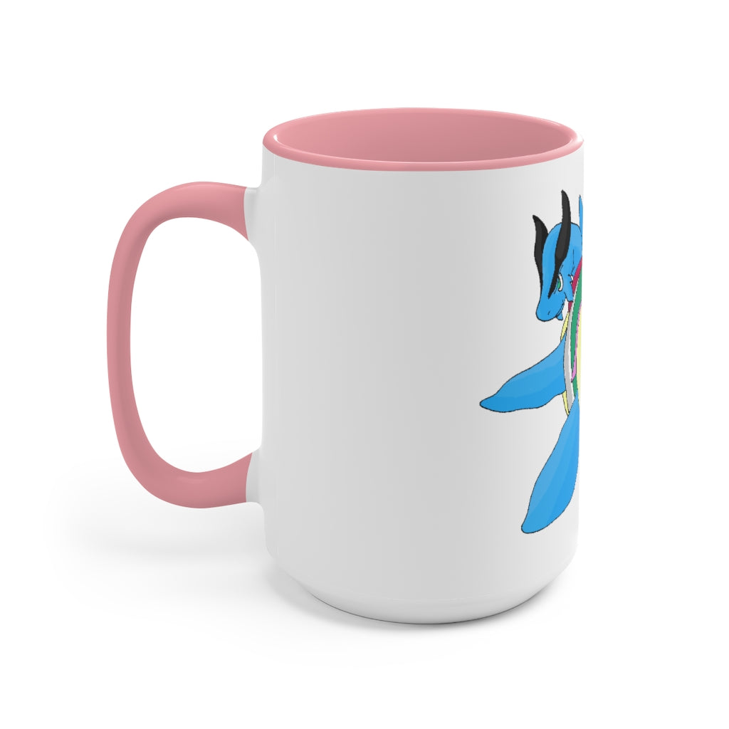 Spanglex Accent Mug featuring a two-tone design with a white exterior and a colored interior, available in red, pink, and black options.