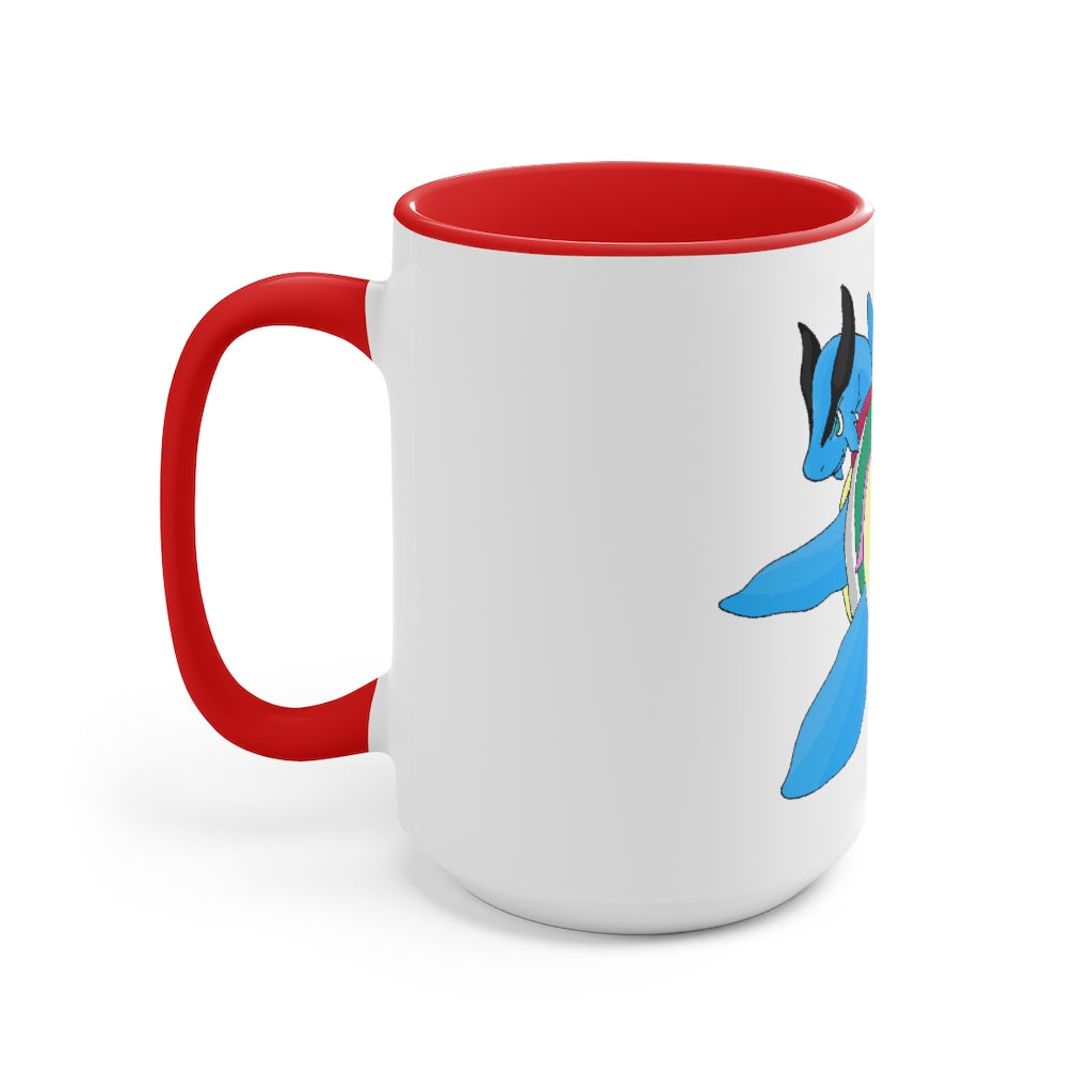 Spanglex Accent Mug featuring a two-tone design with a white exterior and a colored interior, available in red, pink, and black options.